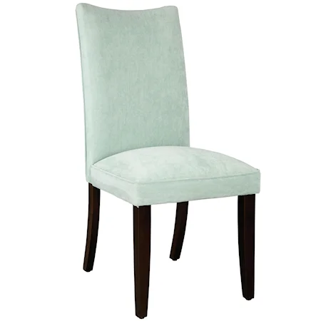 Upholstered Parson's Chair with Cherry Legs